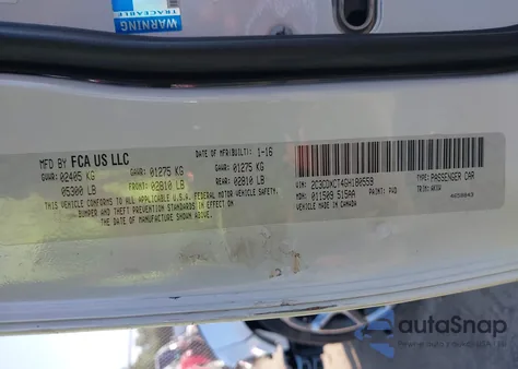 2016 Dodge Charger R/T from USA, damaged, VIN 2C3CDXCT4GH180559